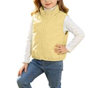 Slxbear Chaleco ligero para niños y niñas, casual, con cremallera, cuello alto, sin mangas, color sólido, suave, suelto, lindo, abrigo, transpirable, cómodo, vacaciones, escuela, exteriores, chalecos