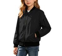 Slxbear Chubasqueros ligeros para niñas y niños, cortavientos, chaqueta casual de manga larga con cremallera, ajuste holgado, abrigos lisos con bolsillo, cómodos, transpirables, chaquetas deportivas