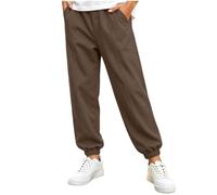 Slxbear Pantalones casuales con cintura elástica y pierna ancha para niños y niñas, con puños en los tobillos, sólidos, ligeros, transpirables, cómodos, sueltos, para escuela, senderismo, 5-15 años