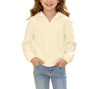 Slxbear Sudadera con capucha para niños y niñas, cuello en V, de gran | Camisas holgadas de manga larga, camisa de moda de color sólido, cómodas y transpirables, camisetas escolares