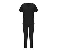 Slxbear Uniformes quirúrgicos para mujer, disfraz de enfermera, uniformes de enfermería, ropa de trabajo con cuello en V, pantalones de enfermera, ropa de trabajo para mujer, trabajo de enfermería