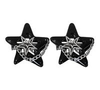 SLXLYH 1 pieza/2 pinzas para el pelo con forma de estrella para niñas, accesorios encantadores, antideslizantes, decoración decorativa para el cabello (negro, 2 unidades)