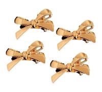 SLXLYH 4 pinzas para el cabello con lazos dulces y vanguardistas para mujer, decoración suave para el cabello, varios colores para fiestas diarias (dorado)