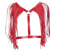 SLXLYH Arnés de cintura con dije punk, cadena delgada con flecos, cintura moderna, correa de cintura, rosso, Waist length (CM) 80-100cm