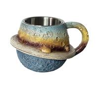 SLXLYH Artistic Planet - Taza de café de gran capacidad de resina y acero inoxidable, para regalo o uso personal, taza de planeta de gran capacidad