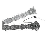 SLXLYH Blingbling - Cinturón de cintura con diseño floral tallado, cadena elaborada para el vientre para boda, 105cm, Aleación de zinc