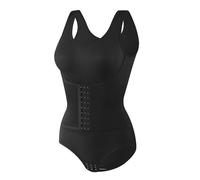 SLXLYH Body moldeador para mujer, cobertura completa, control abdominal, levantamiento de glúteos, moldeador de cuerpo invisible con gancho frontal, corsé comprimido para esculpir, Negro, M