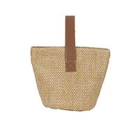 SLXLYH Bolsa de playa de paja para mujer, bolso de mano de moda, para vacaciones, niñas, bolsas de paja para mujer, Khaki