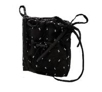 SLXLYH Bolso de hombro acolchado para mujer, pequeño bolso cruzado para teléfono, bolsos de viaje, lazos dulces, regalos, bolsos de hombro y bolsos de mano, Black