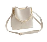 SLXLYH Bolso de hombro con asa de cadena para mujer, estilo casual, de gran capacidad, con compartimentos organizados, elegante bolso para mujer, beige, One Size