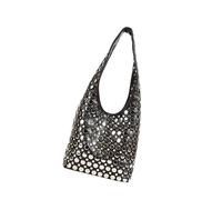 SLXLYH Bolso de piel sintética para las axilas con tachuelas de moda, bolso de noche, bolso de compras para mujeres y niñas, ligero, Bn, One Size