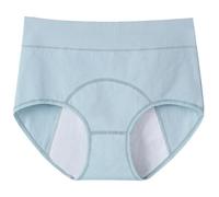 SLXLYH Bragas menstruales de algodón de cintura alta sin costuras para mujer, diseño a prueba de fugas, tela transpirable, cómoda, cómoda y menstrual, Lago Azul, 4X-Large