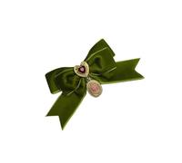 SLXLYH Broche vintage de terciopelo con lazo en forma de corazón para elegantes estilos franceses, accesorios de moda, 7X11CM, Correa de terciopelo, aleación