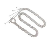 SLXLYH Cadena de cintura con flecos brillantes para mujer, cinturón de cadena de diamantes de imitación, ropa de playa, cadena corporal, vestido formal, adorno de cintura, tassels is about 120 cm