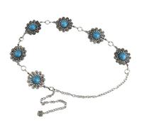 SLXLYH Cadena de cintura para mujer, diseño de flores, estilo vintage, cadena ajustable, para uso moderno, See dimensional drawing, Metal