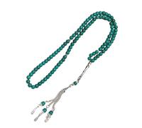 SLXLYH Cadena de cuentas hecha a mano con imitación de agafita, accesorio cultural para cultos diarios y joyas de moda (verde)