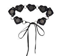 SLXLYH Cinturón con forma de corazón con remaches estéticos, cinturón con tachuelas, estilo gótico, cinturón de los años 2000, cintura para mujer, decoración de cintura fresca