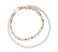 SLXLYH Cinturón de cadena con perlas y flores de moda para mujeres y hombres, diseño elegante que mejora la versatilidad y el encanto del atuendo, See dimensional drawing, Metal