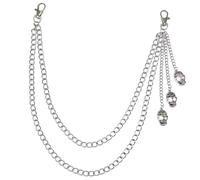 SLXLYH Cinturón de cadena de metal con diseño de calavera, estilo moderno, longitud ajustable, para hombres y mujeres, See size chart, aleación
