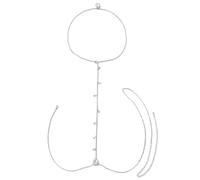 SLXLYH Cinturón elegante con cadena de cristal para la cintura, cadena elaborada para danza del vientre, cadena de cintura, See dimensional drawing, aleación