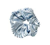 SLXLYH Coleteros plisados elásticos satinados para el pelo de boda, moños grandes, elásticos para varios peinados (azul)