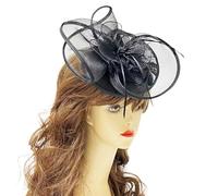 SLXLYH Delicada pinza de pelo medieval con encaje de flores para Halloween, cosplay, fiesta medieval, clip para el pelo para mujer (negro)