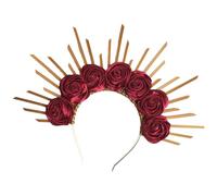 SLXLYH Diadema de flores punk artísticas con pinchos para el pelo, accesorio unisex para cosplay (dorado)