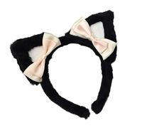 SLXLYH Diademas de felpa con orejas de gatito con agarre de silicona antideslizante para juegos de rol y actividades deportivas (color negro)