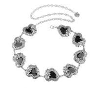 SLXLYH Elegante cadena de cintura de corazón para mujer, cinturón de cadena de vestir, cintura brillante, accesorios de joyería, cinturón de cadena estética, decoración de cintura, See size chart