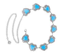 SLXLYH Elegante cadena de cintura de corazón para mujer, cinturón de cadena de vestir, cintura brillante, accesorios de joyería, cinturón de cadena estética, decoración de cintura, See size chart