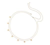 SLXLYH Elegante cadena de cintura de doble capa para el cuerpo, con borlas y colgante de mariposa para mujer, See size chart, Metal