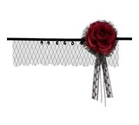 SLXLYH Elegante diadema de tul con flores para boda, con flecos, para cubrir la cara, aro punk, red tocado para el pelo