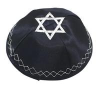 SLXLYH Elegantes gorras de kippah para judíos adultos, sombrero bordado de estrella Kippa, cómodo sombrero de yarmulke, accesorio de sombrero de Judaica Kippa, azul marino, azul marino, S-4XL