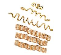 SLXLYH Ethnic Styles - Juego de pinzas para el pelo con espirales para rastas únicas (dorado)