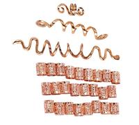 SLXLYH Ethnic Styles - Juego de pinzas para el pelo con espirales para rastas únicas (oro rosa)