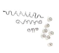 SLXLYH Ethnic Styles - Juego de pinzas para el pelo con espirales para rastas únicas (plata)