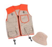 SLXLYH Kits de exploradores al aire libre, chaleco y sombrero, juego de aventuras de la naturaleza, lavable, para niños y niñas, kit de disfraces de Halloween