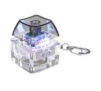SLXLYH Llavero probador de teclas mecánicas de 1 tecla con iluminación LED para reducción del estrés y relajación para el hogar u oficina (transpa de teclas negras)