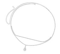 SLXLYH Lujoso cinturón de cintura elegante con diamantes de imitación, cadena elaborada para el vientre para festivales de música, See dimensional drawing, aleación de diamantes de imit