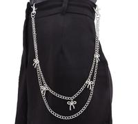 SLXLYH Pantalones de metal multicapa con lazo, accesorio de cintura de moda para mujer con diseños de metal resistentes al óxido para uso diario, See dimensional drawing, aleación