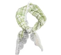 SLXLYH Pañuelo de encaje transparente, triángulos, patrón de celosías, turbantes franceses para niña, herramienta de fotos de playa (verde)