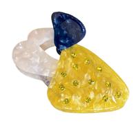 SLXLYH Pinza para el pelo con diamantes de imitación, clip de resorte fuerte, acetato, soporte para coleta de caballo para mujeres y niñas, accesorio casual para moldear el cabello (amarillo)