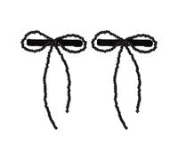 SLXLYH Pinza para el pelo con lazo con cuentas, elegante, pinza para el pelo con pico de pato, pasadores laterales para mujer, 2 unidades (negro, clip de pico de pato)