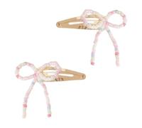 SLXLYH Pinza para el pelo con lazo con cuentas, elegante, pinza para el pelo con pico de pato, pasadores laterales para mujer, 2 unidades (color clip de gota de agua)