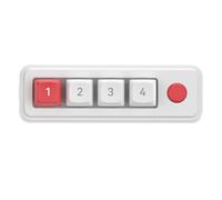 SLXLYH Teclado mecánico pequeño de 4 teclas, programable, diseño de intercambio en caliente, doble puerto USB C con iluminación de color (blanco con perilla)