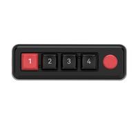 SLXLYH Teclado mecánico pequeño de 4 teclas, programable, diseño de intercambio en caliente, doble puerto USB C con iluminación de color (negro con perilla)