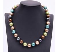 SLXWSXZE 18'' 12mm Multi Color Sea Shell Mother Of Pearl Round Shape Strands Choker Necklace Lady Simple Gifts