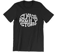 Sly and The Family Stone T Shirt - - Funk Band - San Francisco Black tee Round Neck Unisex Tops Men's 100% Cotton Short-Sleeve T-Shirts XL