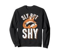 Sly But Shy Cute Fox Introvertido Diseño Desgastado Sudadera