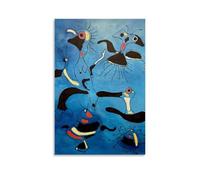 SLYASZX Joan Miró - Póster en lienzo, pintura al óleo, pintura decorativa para colgar, para el hogar, sala de estar, dormitorio, comedor, pared, estilo sin marco, 60 x 90 cm